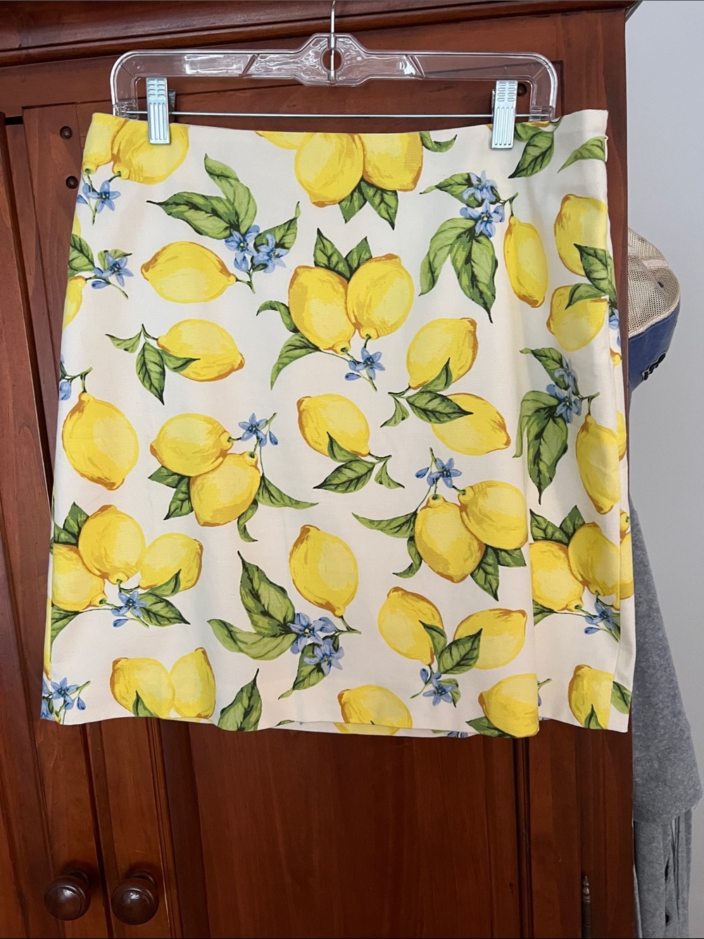 Talbots Yellow Lemon-Print Mini Skirt